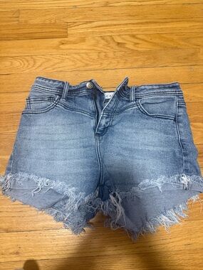 Cello Light Blue Distressed Denim Shorts